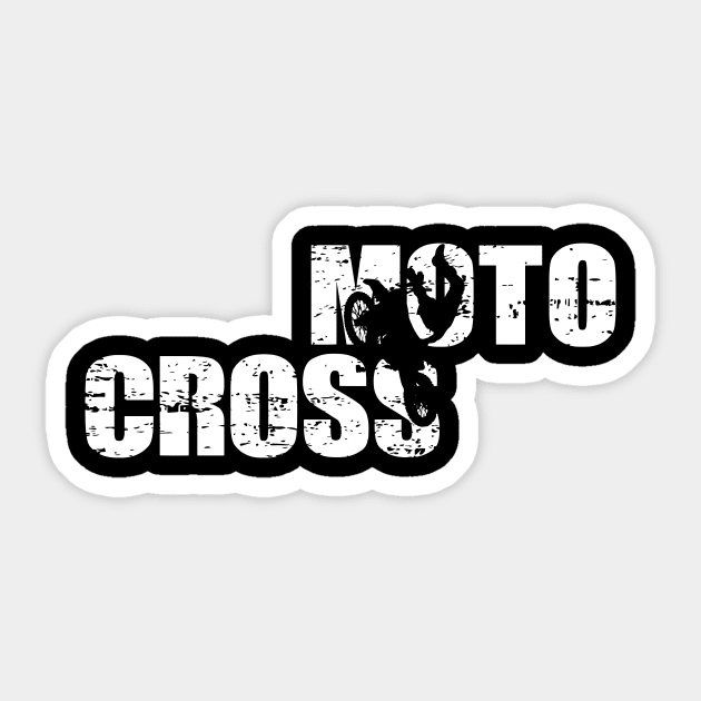 Distressed Look Motocross Gift For Bikers Sticker by OceanRadar